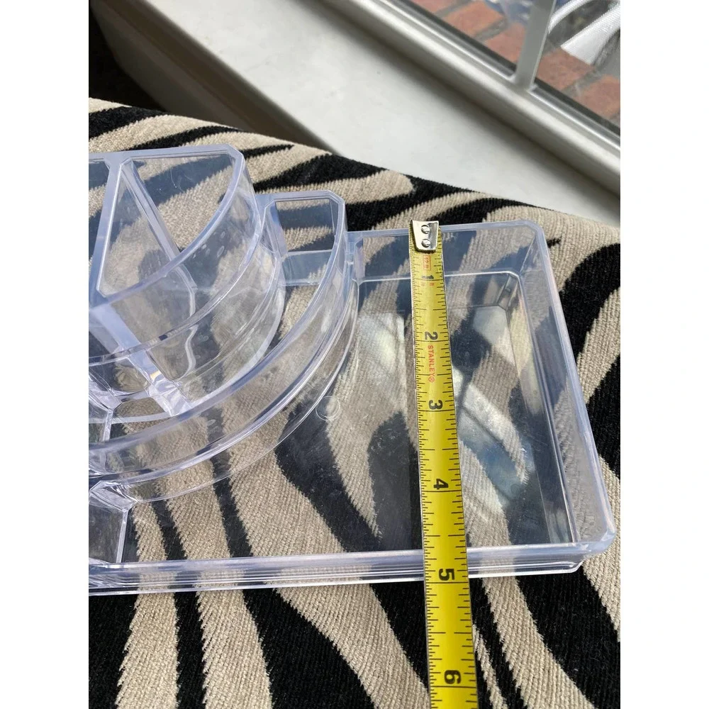 Clear plastic makeup storage organizer, 8.5 inches X 4.75 inches X 3 inches